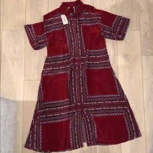 oversized, button-up midi shirtdress